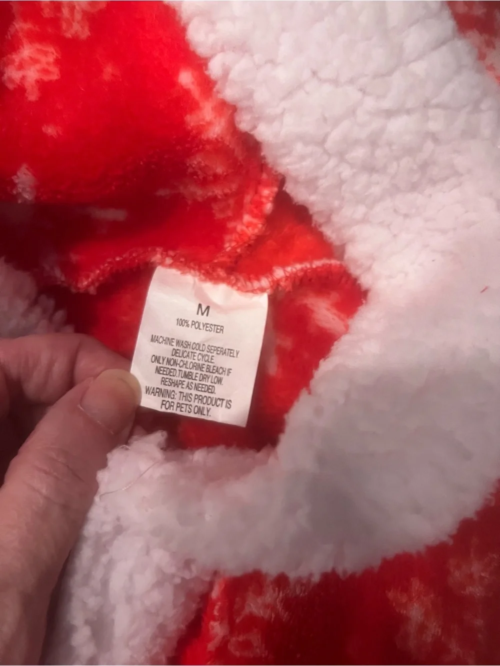 Red with White Snowflakes Fleece with White Sherpa Accents Hooded Robe for Dog